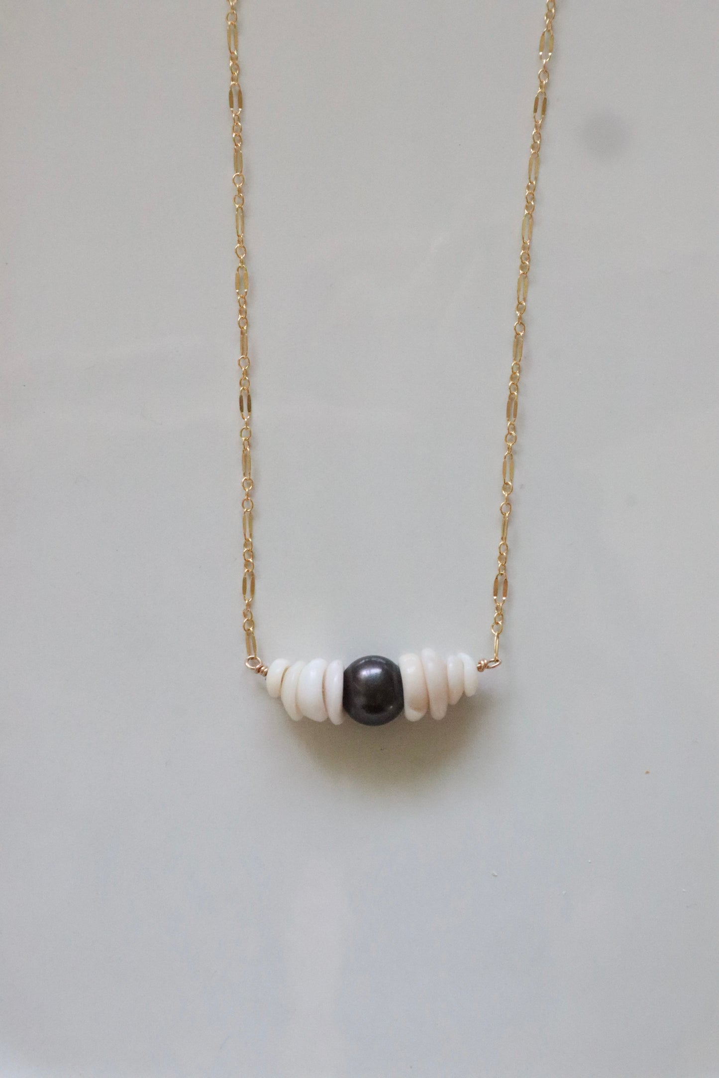 Puka & Pearl Necklace