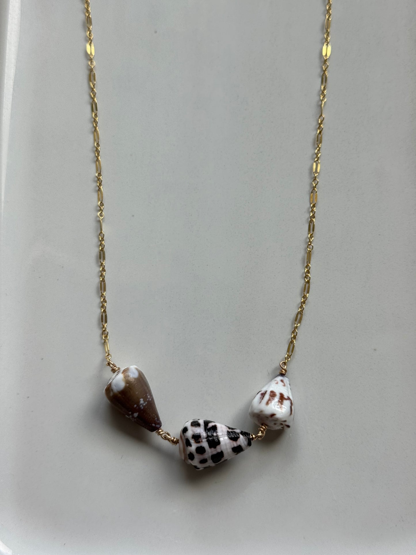 Triple Floating Shell Necklace