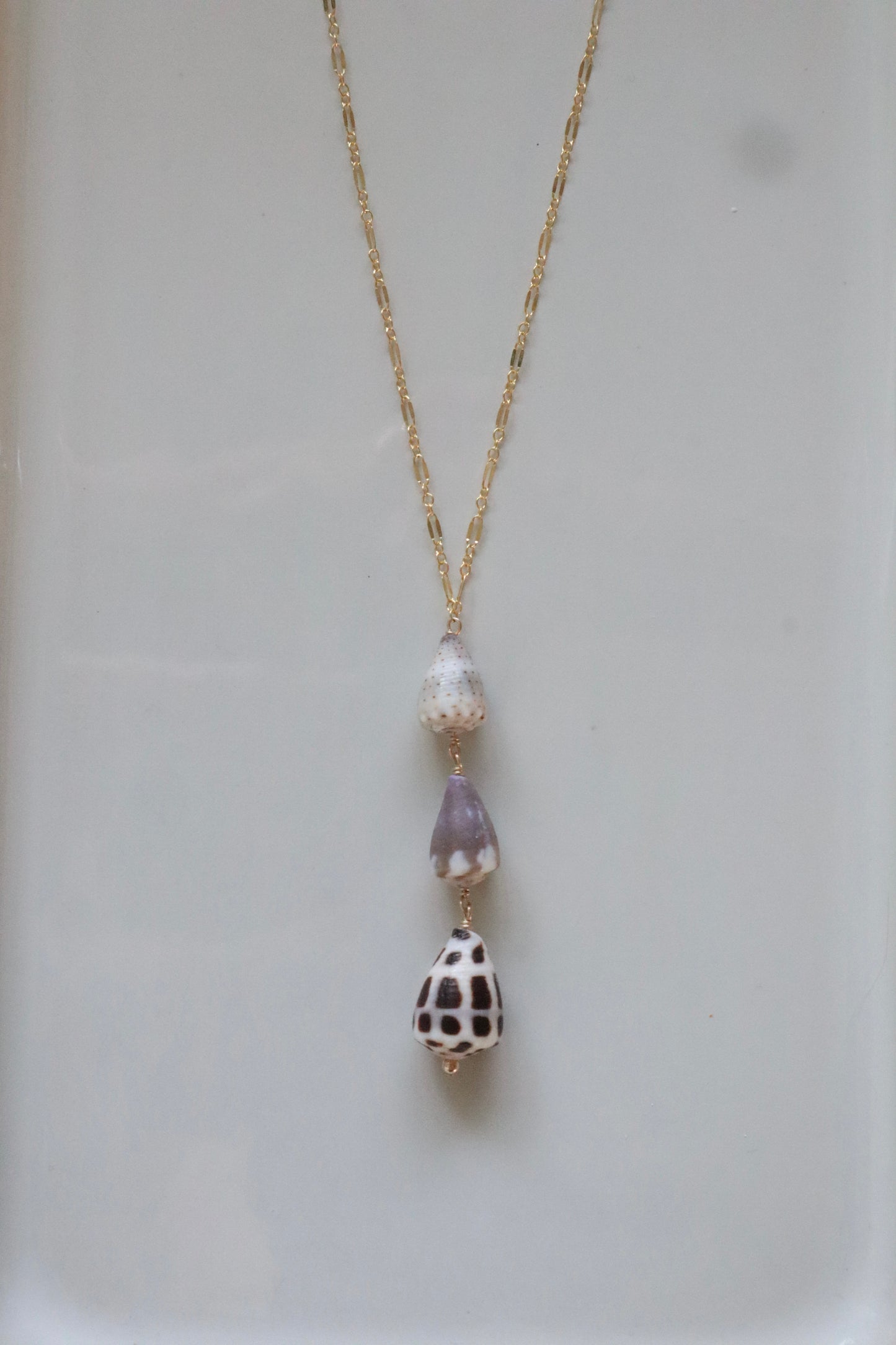 Triple Lariat Shell Necklace