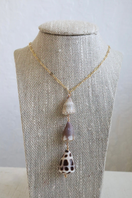 Triple Lariat Shell Necklace