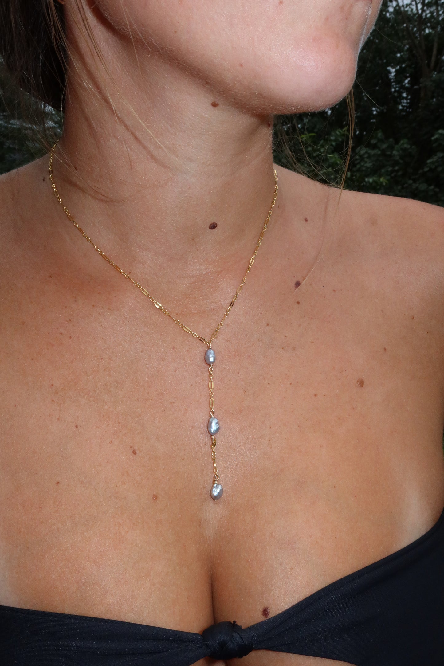 Keshi Lariat Necklace