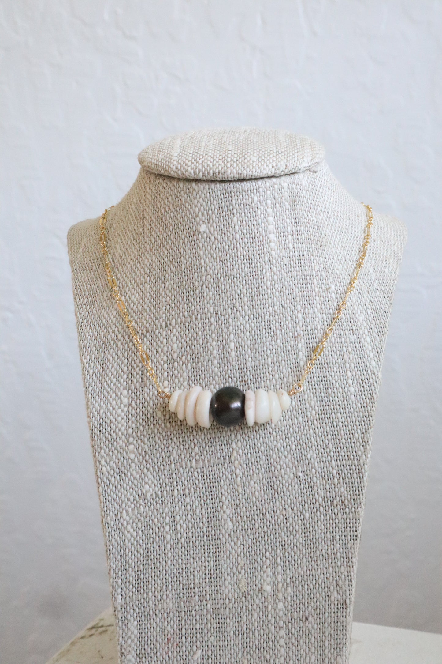 Puka & Pearl Necklace