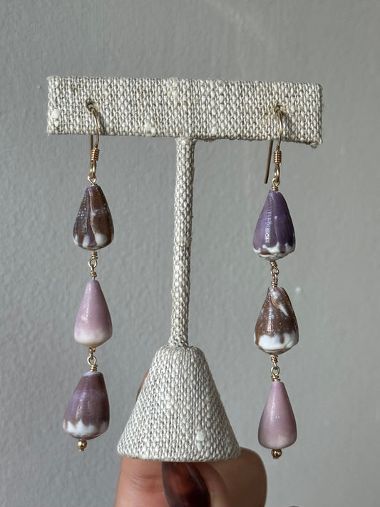 Triple Shell Earrings